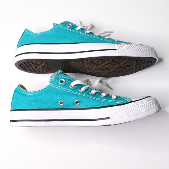 CONVERSE Chuck Taylor Teal All Star Unisex Low Top Sneakers - Men 5.5  Women 7.5 - Picture 11 of 15